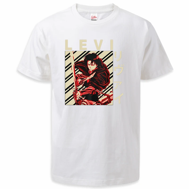 Футболки с рисунком из аниме атака на Титанов для мужчин и женщин футболки Леви