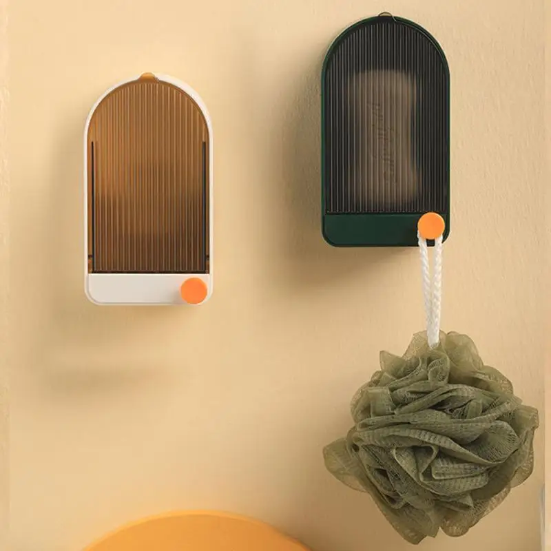 

Soap Holder Container Wall-mounted Integrated Flap Soap Box Soap Box Drain Holder Bathroom Soap Dish Soap Box Bathroom Supplies