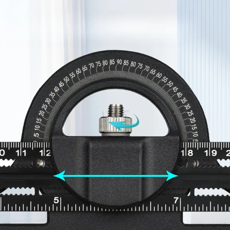 Угловая линейка с нониусом высокоточная регулируемая на 360 градусов измерения