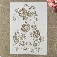 a4 29cm royal rose flower diy layering stencils wall painting scrapbook coloring embossing album decorative template