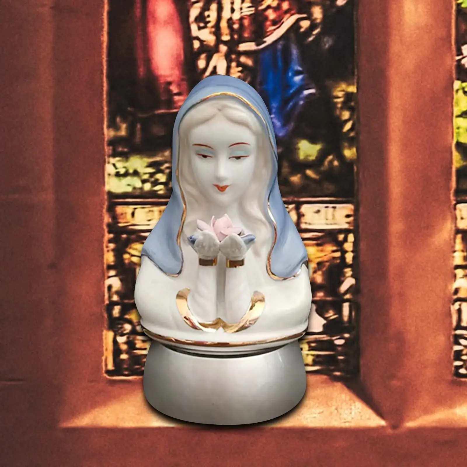 

LED Virgin Mary Sculpture Figurine Light Lamp Crafts Ornament