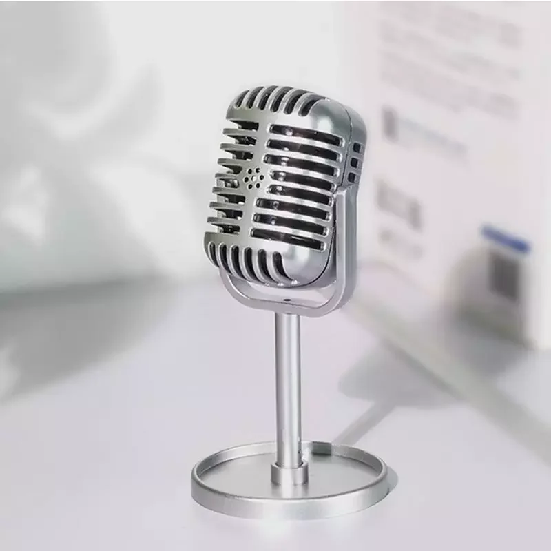 

NEW IN props microphone Classic Retro Dynamic Vocal vintage microphone Universal Stand for Live Performance Recording
