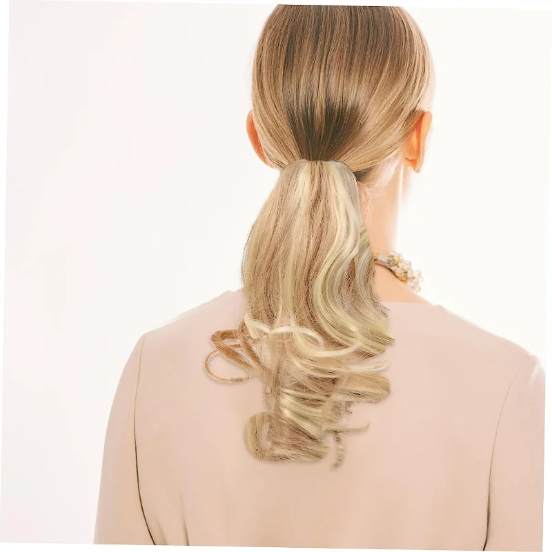 Claw Clip Ponytail Curly Short Hair Tiger Clip Small Wavy Ponytail Curly Bang Wig Human Hair Claw Clips for Short Hair