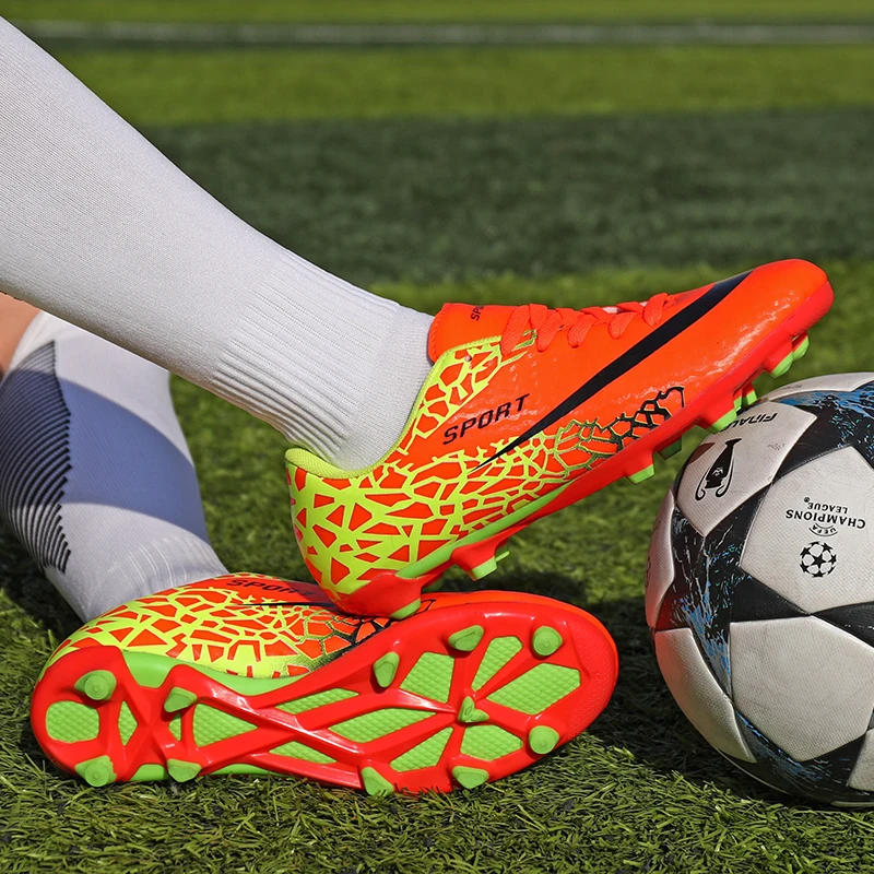 Hot Sale Mens Soccer Cleats High Ankle Football Shoes Long Spikes Outdoor Soccer Traing Boots For Men Women Soccer Child Shoes