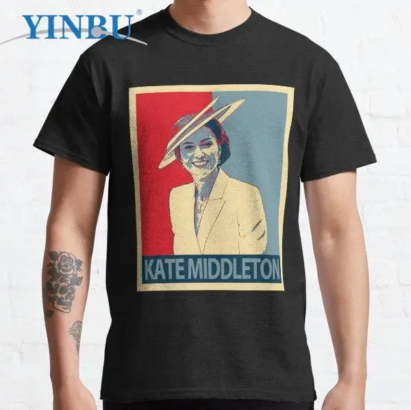 

Футболки унисекс бренда YINBU 2023, футболка с графическим принтом Кейт Мидлтон