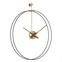 fine copper spain luxury wall clock metal wood gold clocks wall home decor american minimalist style modern living room d040