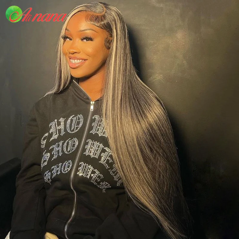 Прямые парики из человеческих волос серого и светлого цвета для черных женщин