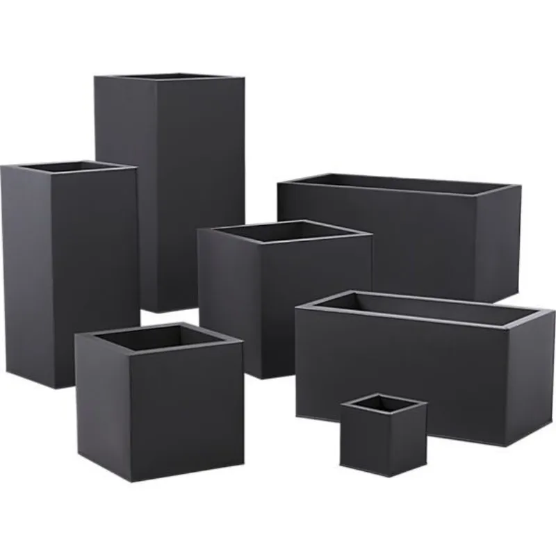 

Color brushed stainless steel outdoor black planter for decor