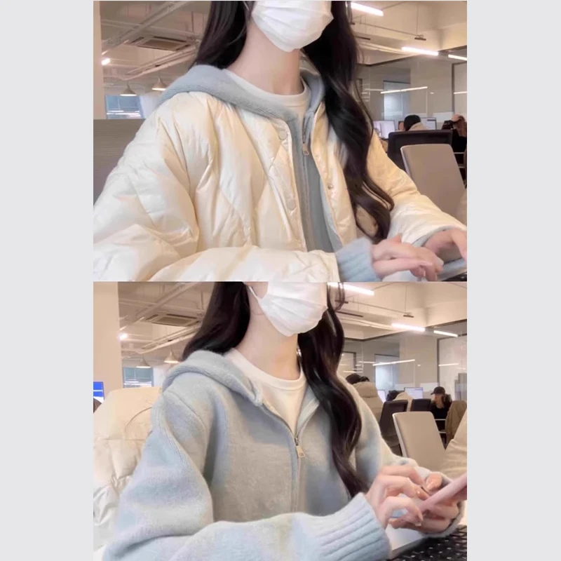 Серый свитер с двойной молнией кардиган верхняя одежда женский весенне-осенний