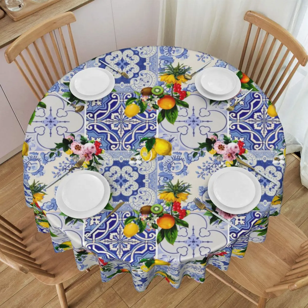 Скатерть круглая водостойкая 60 дюймов под заказ