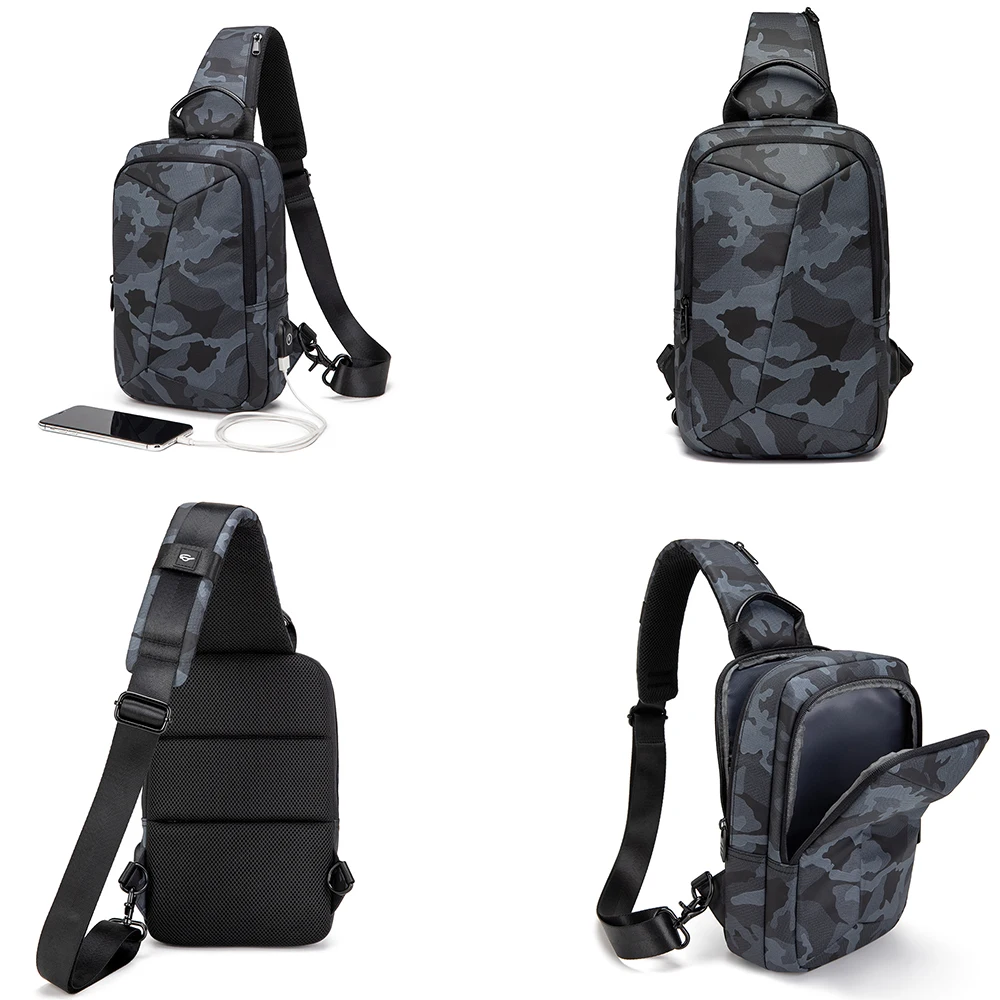 Multifunctional suutoop Oxford waterproof usb usb messenger shoulder bag travel messenger bag chest bag male 2022 hiking gear