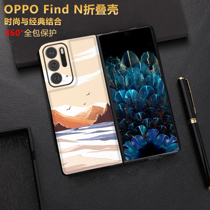 

Fold Case for Oppo Find N Case for Find N 5G Flip Case Leather Pattern Protective Cover qCreative Women Find N Case