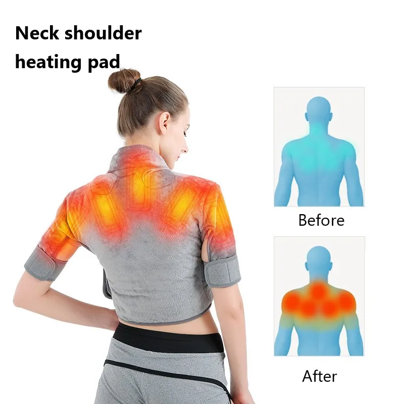 

USB Infrared Heating Vest Jacket Thermal Magnetic Therapy Back Pain Relief Electric Heating Shoulder Shawl Self Heating Vest