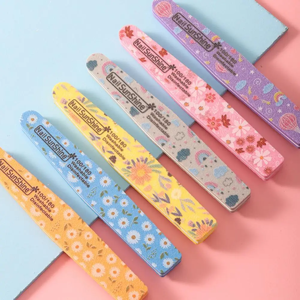 

Nail File Professional Double-sided Rhombus Print Nail Art Sanding Files Buffing Curve Manicure Tools for Salon