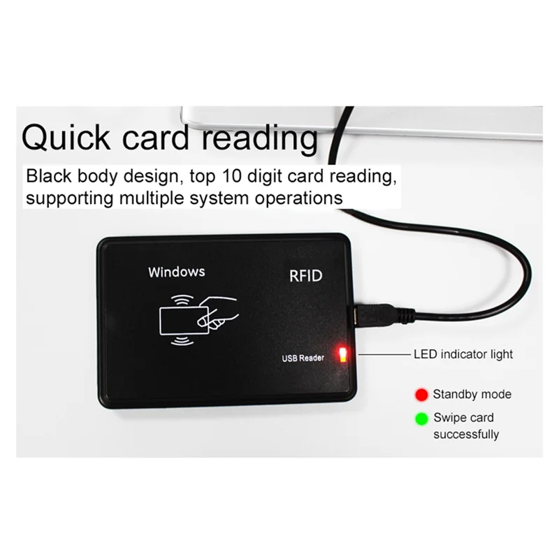 Фото Считыватель смарт-карт RFID B24B с USB-портом, для IC-карт 13,56 МГц, бесконтактный, поддержка Windows и Linux, прочный, простой в использовании №3