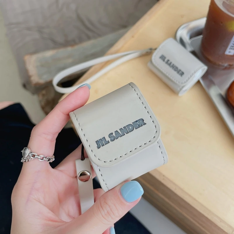 

Luxury Fashion Logo Leather Bag Earphone Case For Apple Airpods 1 2 3 Pro Wireless Bluetooth Headset Protective Cover