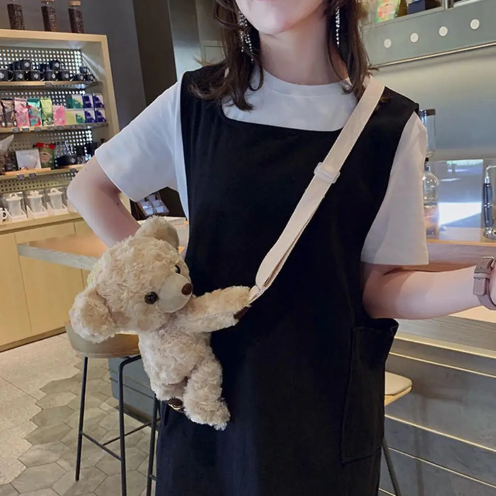 

Cute Soft Plush Bear Doll Zipper Backpack Schoolbag Travel Pouch Christmas Gift