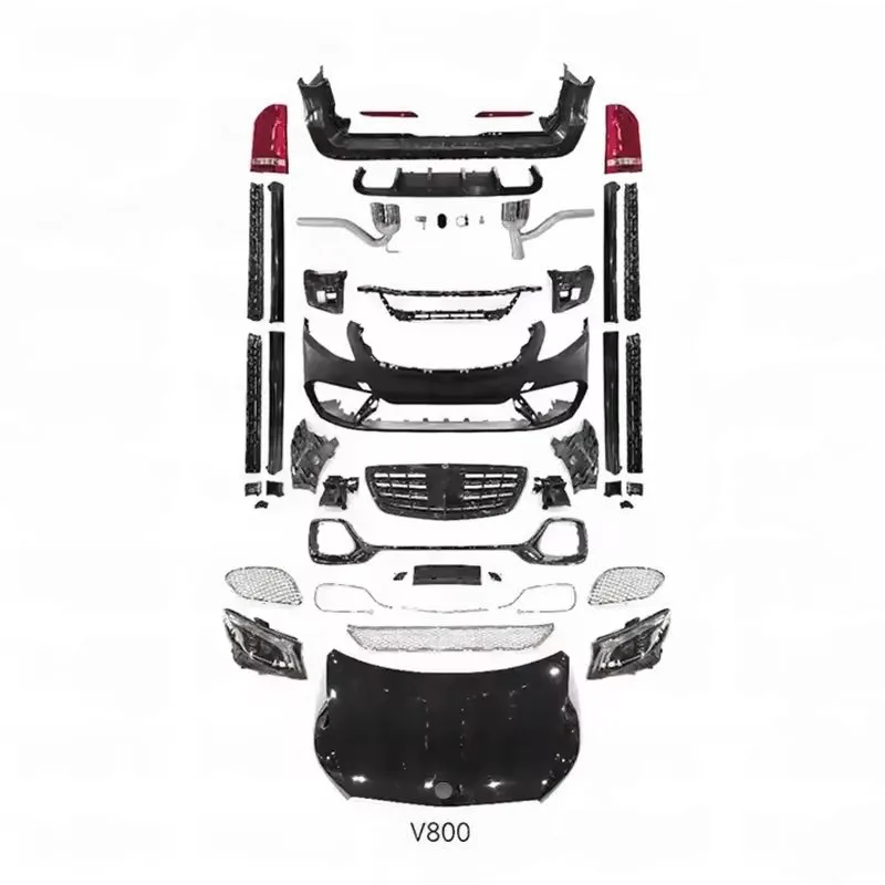 Фото Новый комплект обвесов BeHi V-Class W447 V800 Style из полипропилена: металлическая передняя решетка радиатора серебристого цвета №2