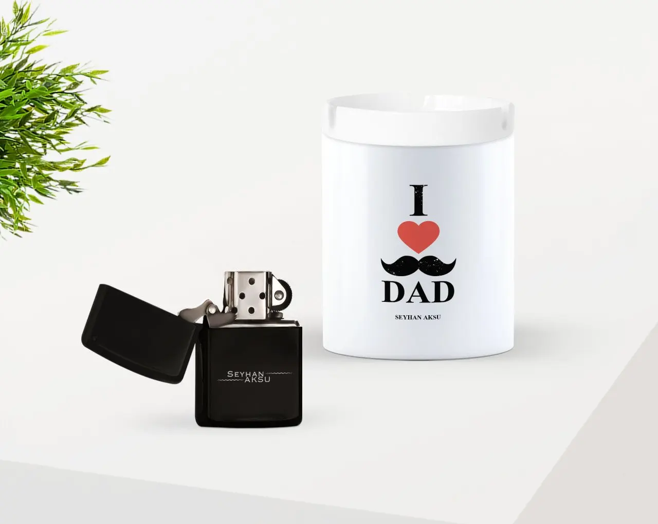 

Персонализированные Fathers Day Gift», «Я люблю своего папу» для девочек, дизайн Керамика пепельница и бензиновая Зажигалка Seti-2