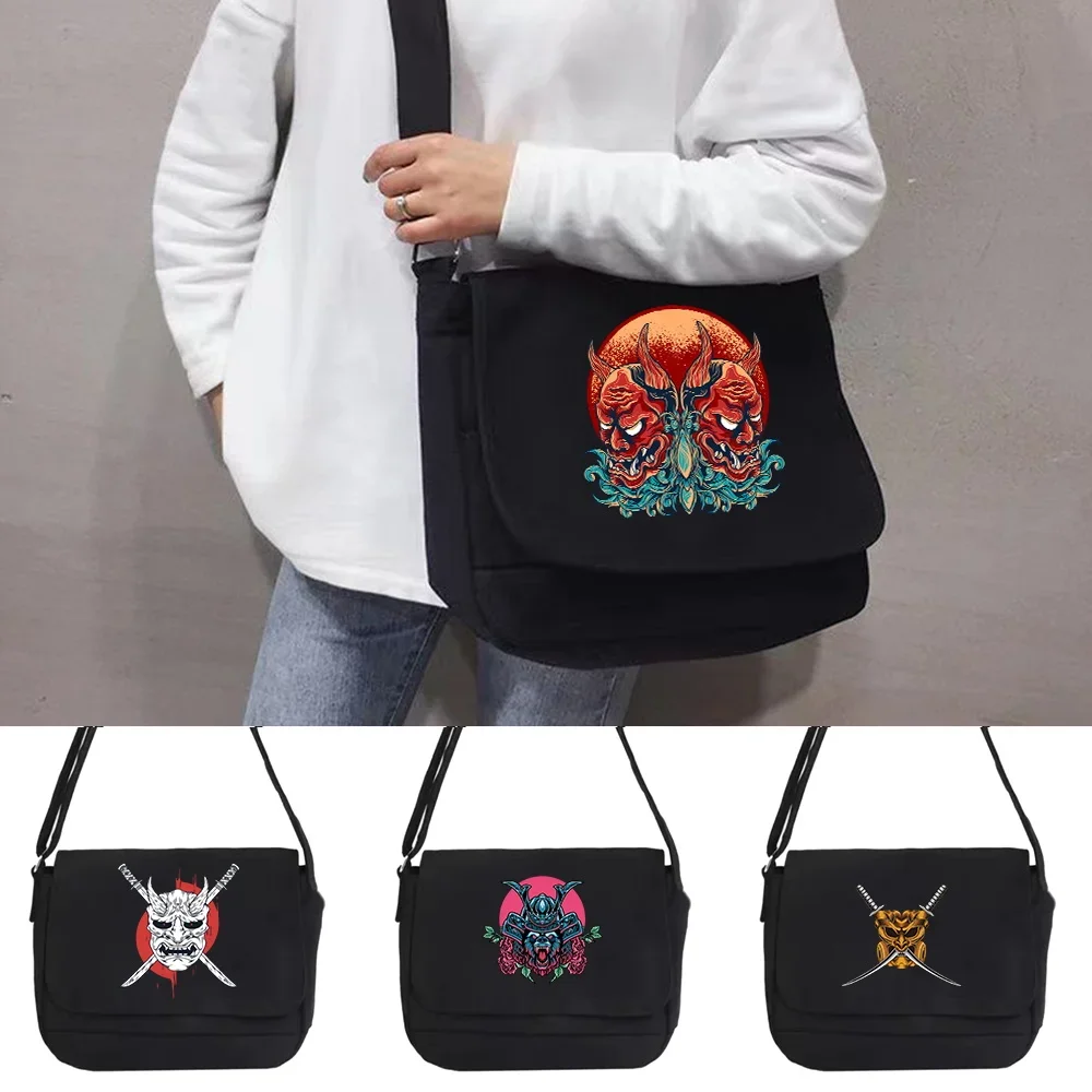 

Messenger Bag New Women's Casual Version Postman Case Monster Print Organizer Pack Japanese Style Canvas Shoulder Crossbody Bags