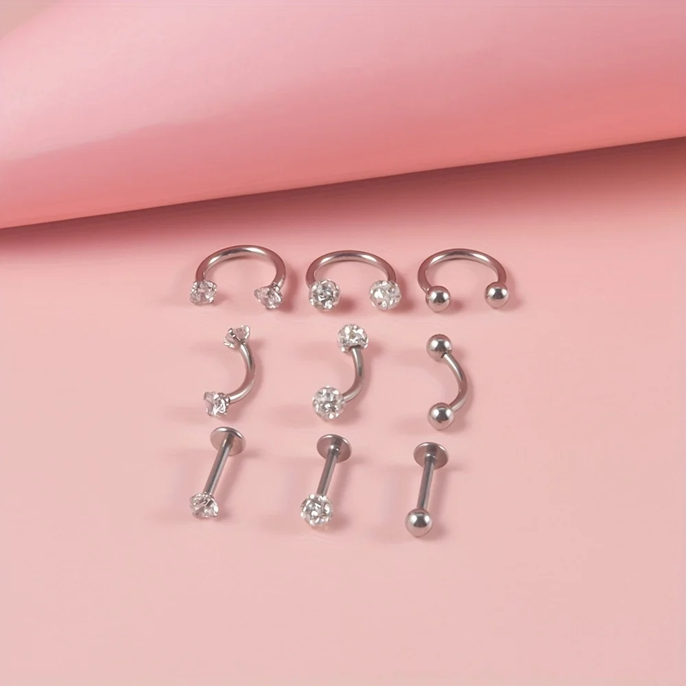 Набор колец для пирсинга губ/носа/бровей инструменты прокола одноразовый