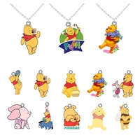 disney creative design pendant resin necklace long chain pooh family model acrylic necklace various animation styles