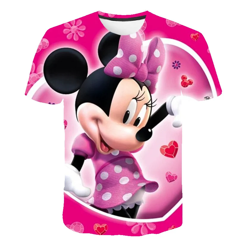 

Girl Mickey Mouse T-shirt, Cartoon Printed Top, Short Sleeve T-shirt, Disney Collection Clothing, Suit