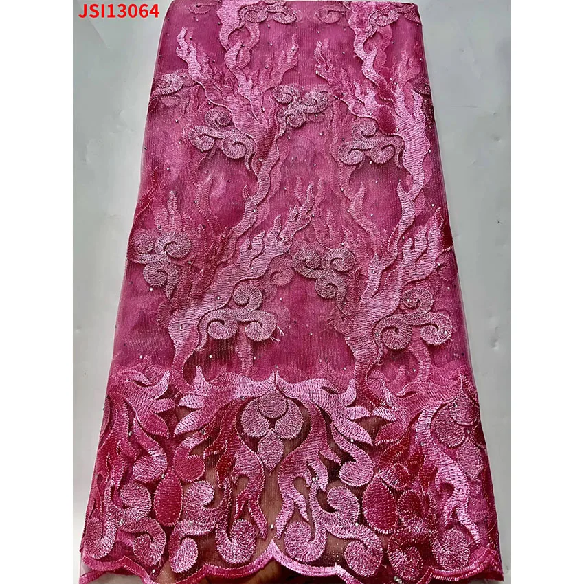 

African High End Clothes Gorgeous ​Nigerian Tulle Lace Bridal Fabric Textiles 1kg JSI13064