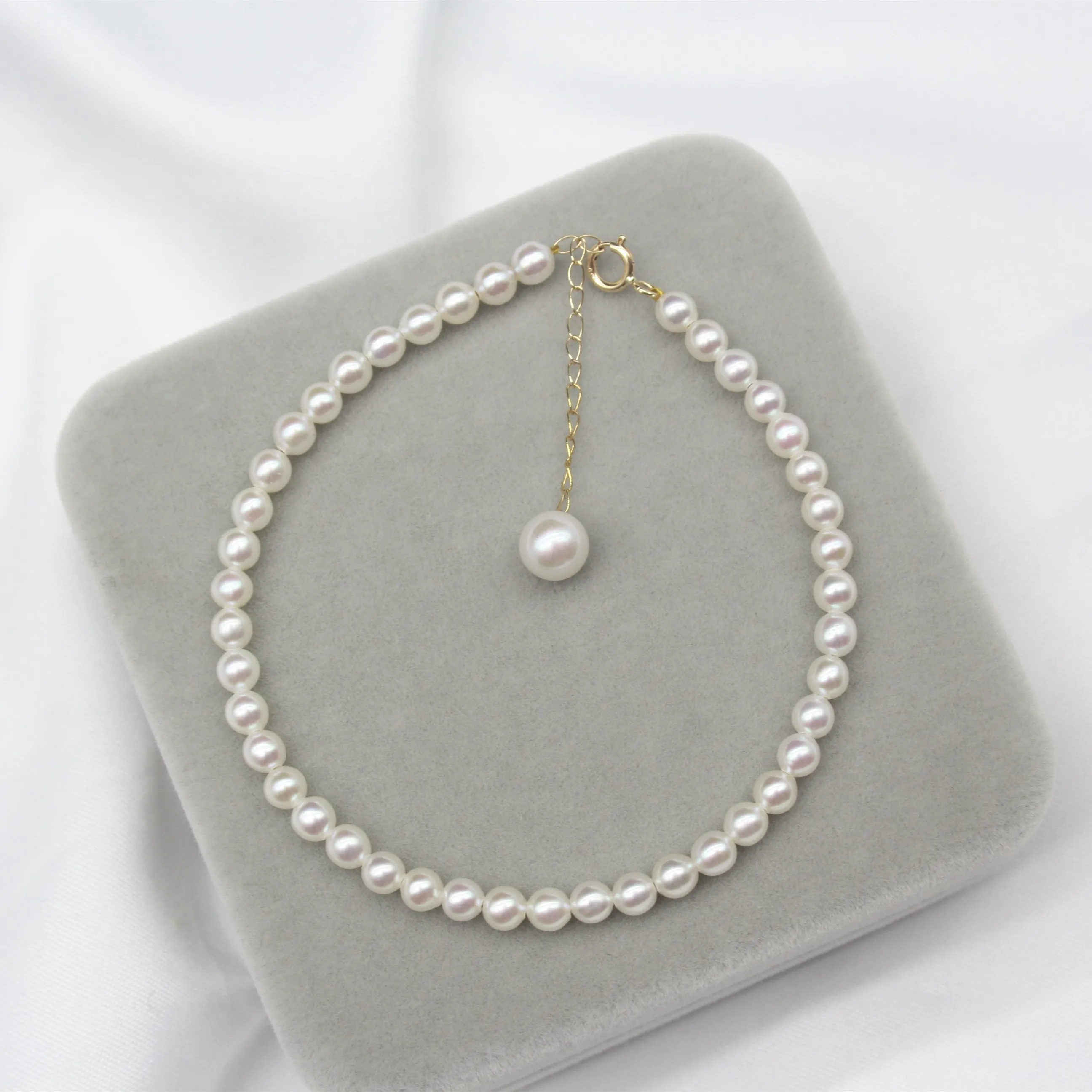 Мини 3-4 мм японский браслет из натурального жемчуга Akoya натуральные женские