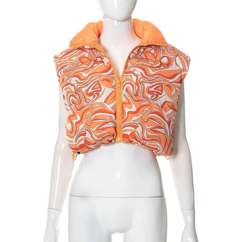 Bubble Vest Crop Jacket Puffer Coats Women Streetwear 2022 Y2K Fashion Fall Winter Clothes Thick Warm Down Cropped Puff Jackets