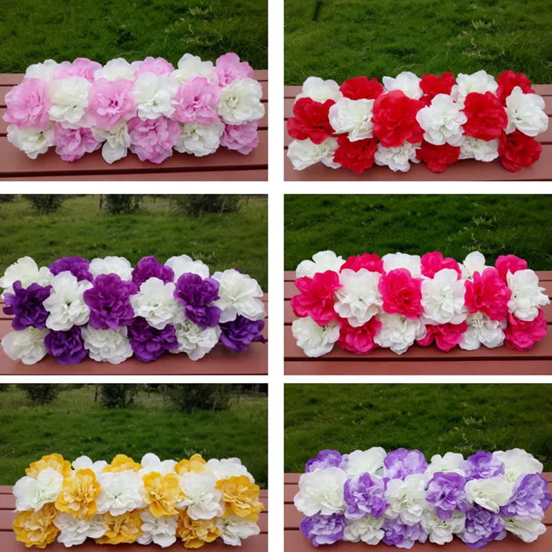 

50cm simulation flower row hydrangea row wedding flower arrangement carpet flower wall background wedding stage decoration