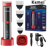 kemei newest 5 level speed regulation hair trimmer beard for men lcd electric cordless hair clipper adjustable cutting machine