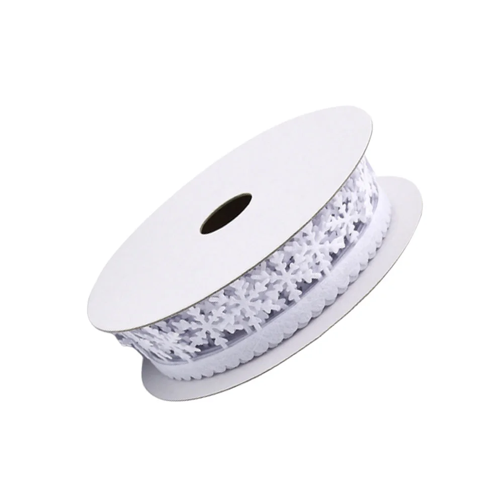 

Ribbon Christmas Snowflakelace Diy Gift Wrappingdecoration Decorative Tree White Trim Roll Embellish Craft Wreath Merry
