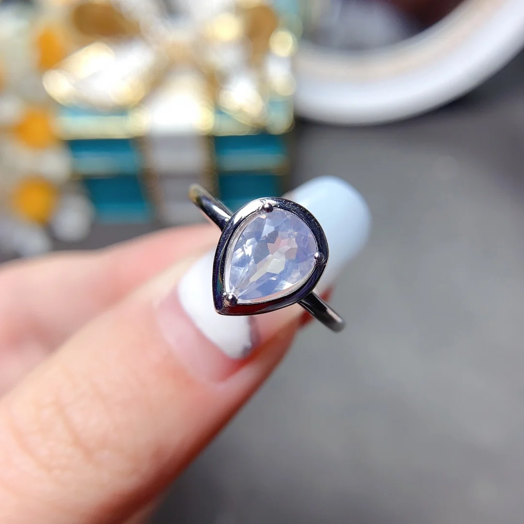 

Natural Amethyst Silver 925 Engagement Ring Women's Luxury Gemstone Jewelry Gemstone New Ring Wedding Adjustable Fine