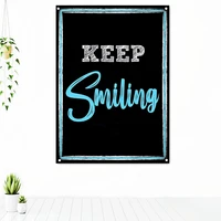 keep smiling inspirational wall art poster office studio home decor inspiring motivational quotes tapestry banner flag mural