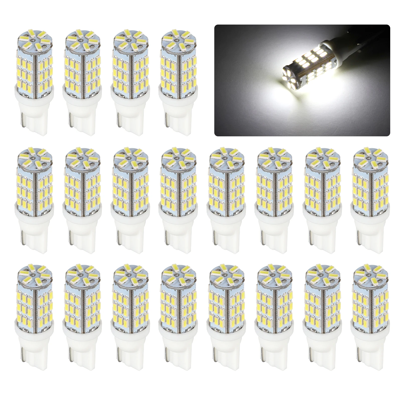 

20pcs Super Bright RV Trailer T10 921 194 42-SMD 12V Car Backup Reverse LED Lights Bulbs Light Width Lamp