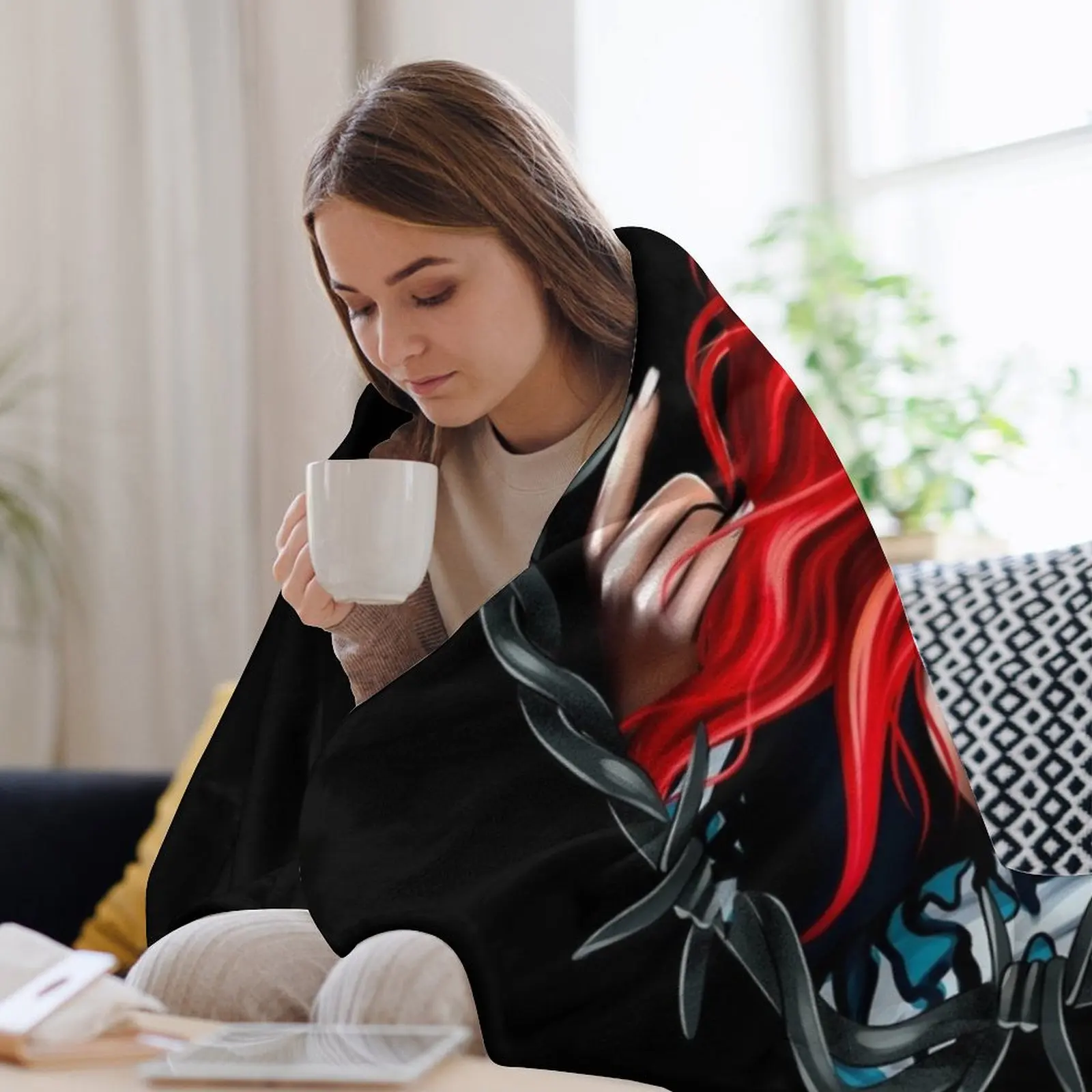 Karol g Bichota и татуировка сердца red Bare Wire Heart новый образ с красными волосами Il Throw Blanket