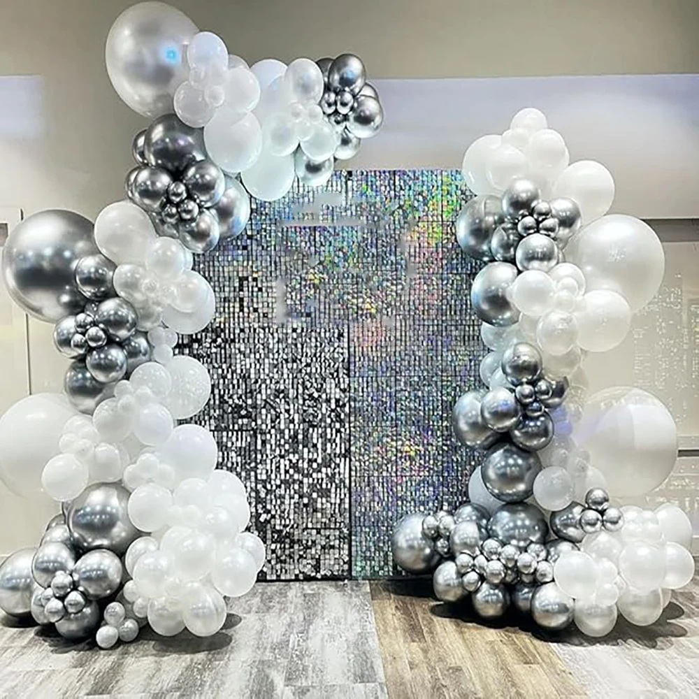 Белая свадебная Декоративная гирлянда с воздушными шарами металлическая