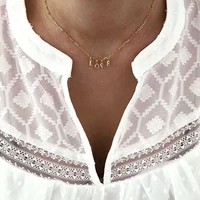 hmes fashion dainty initial necklace gold silver color letter name choker necklace for women pendant jewelry gift