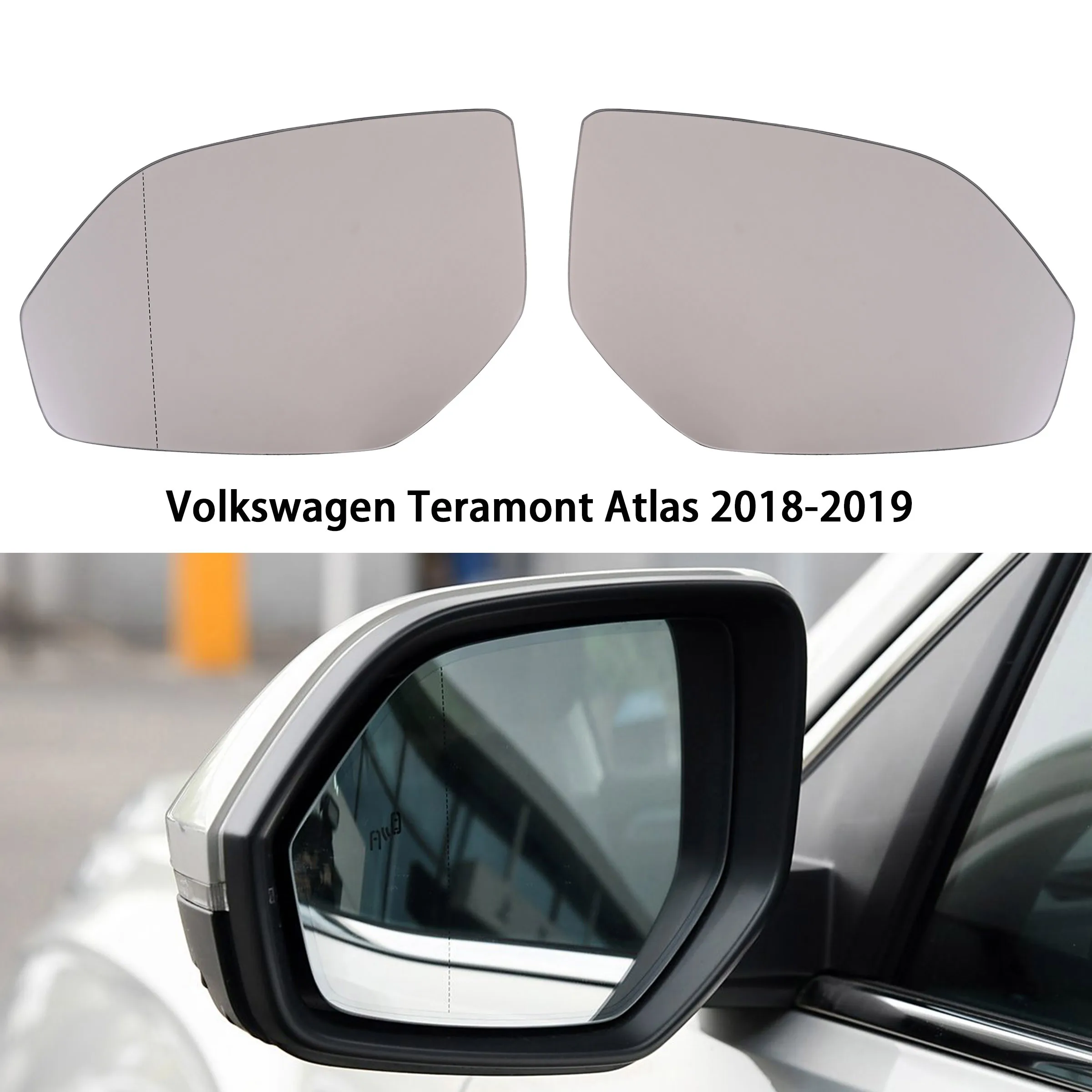 

Зеркало заднего вида для Volkswagen Teramont Atlas 2018-2019, белое левое и правое боковое зеркальное стекло с подогревом 3CN857521 3CN857522