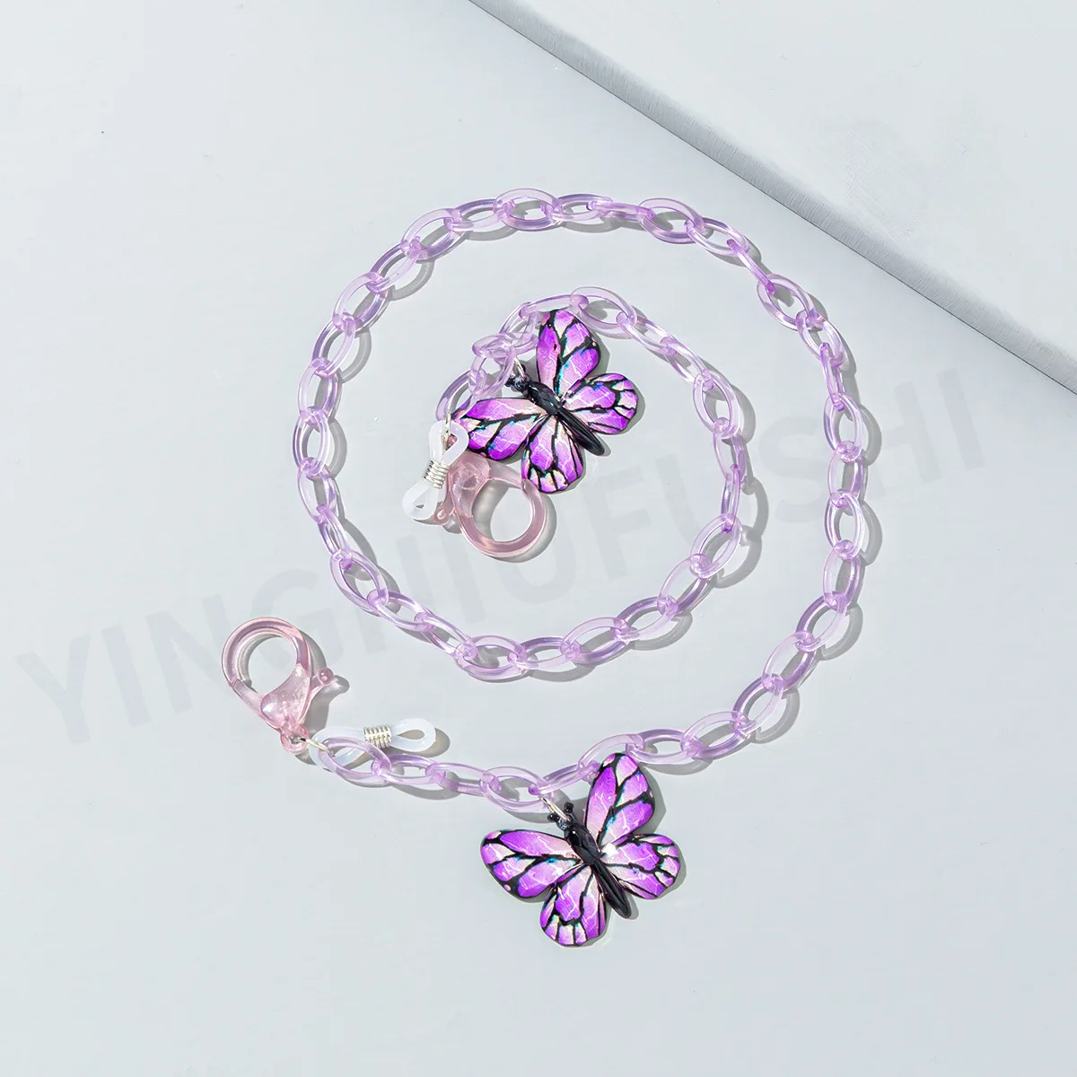 

Цветная подвеска-бабочка, цепочка для очков, акриловая модная подвеска на шею, веревка для очков, ремешок для солнцезащитных очков