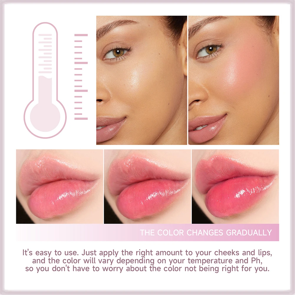 

Transparent Blush Lip Cheek Cream Long Lasting Waterproof Lip Stick For Birthday Party