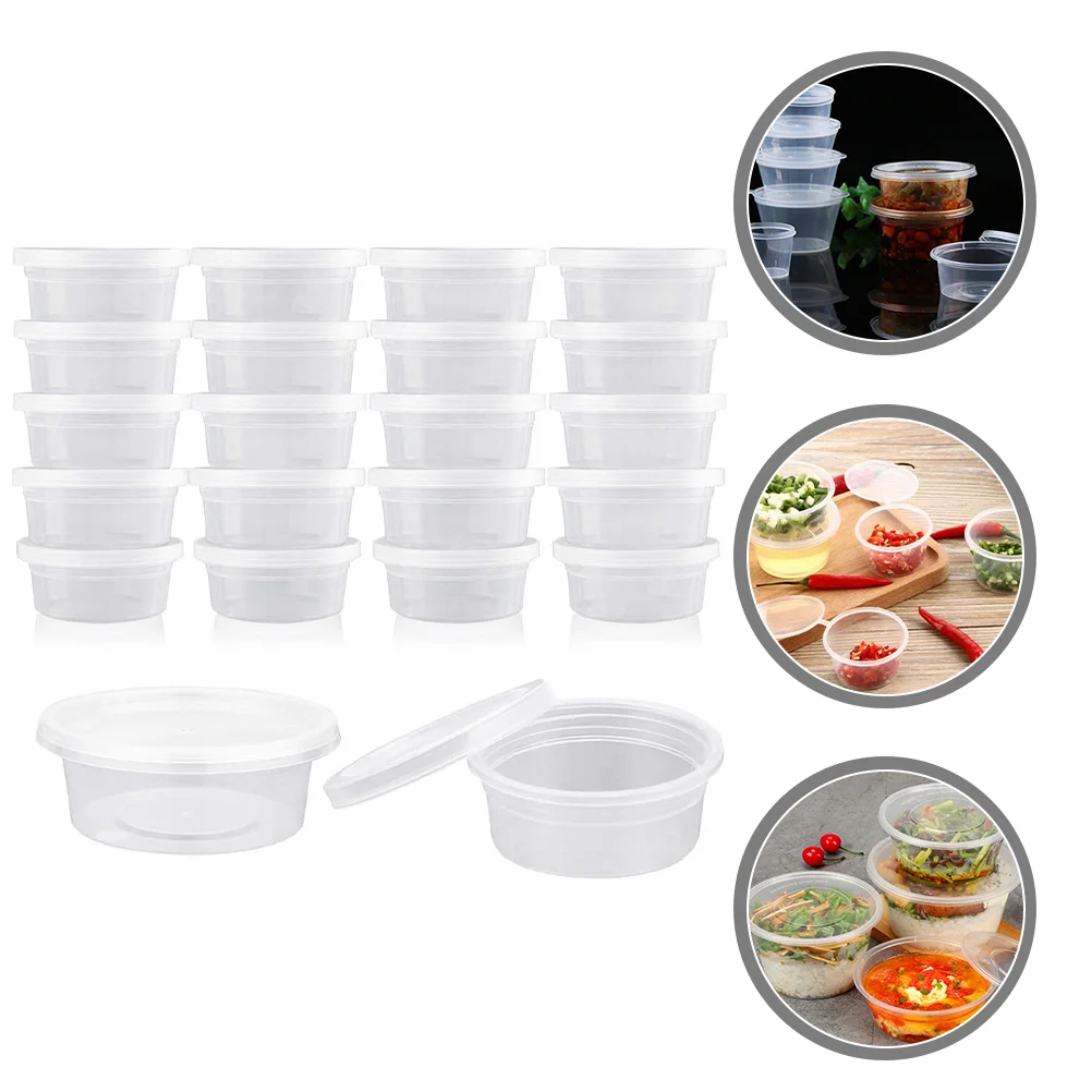 

100pcs 50ml Single Use Clear Small Dip Bowls Take-out Sauce Cups Seasoning Bowl Condiment Boxes Portion Cups