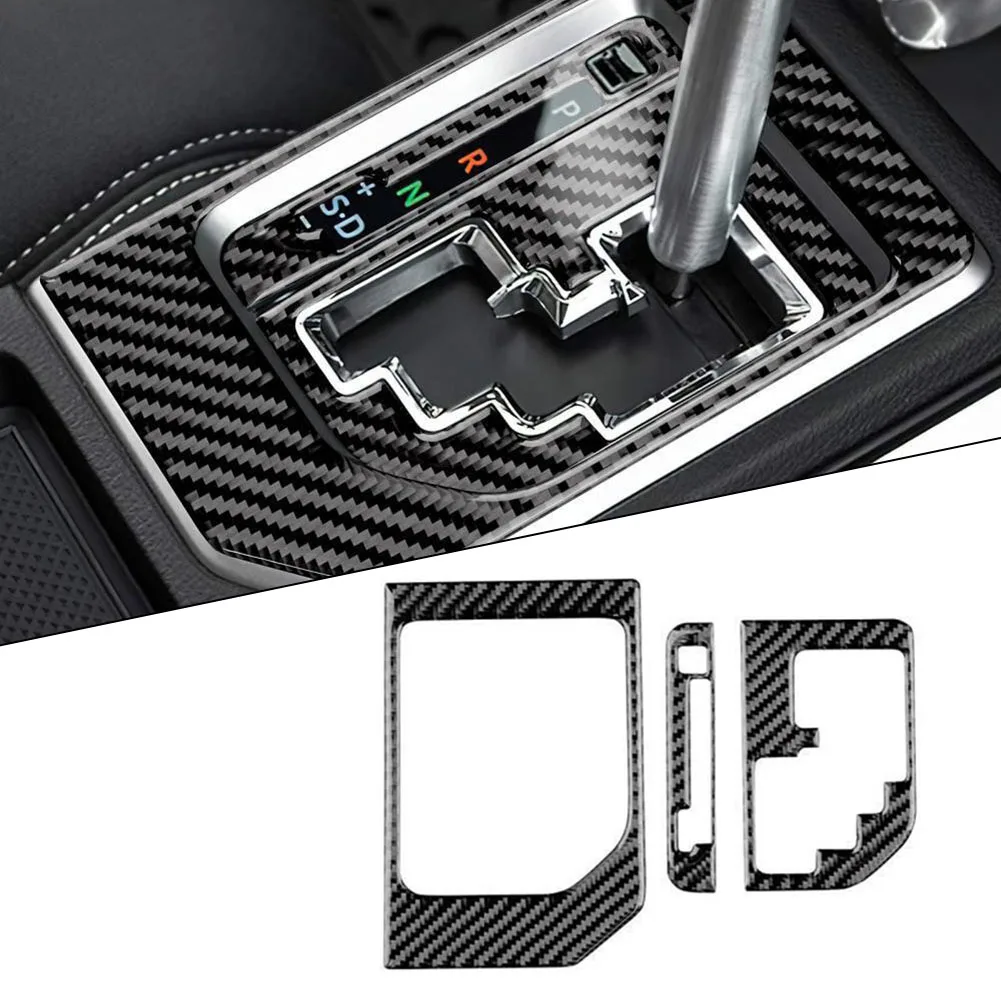 

Black Gear Shift Console Cover Carbon Fiber Sticker For Toyota For Tundra 14-21 Gear Transmission Panel Frame Cover Trim
