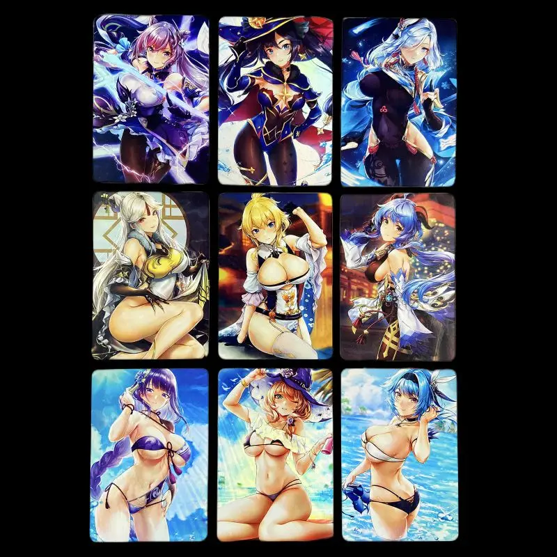 

9 шт./набор ACG сексуальные девушки Genshin Impact Yae Miko Keqing DIY аниме Kayoing персонажи флэш-карты игры аниме коллекционные карты подарок