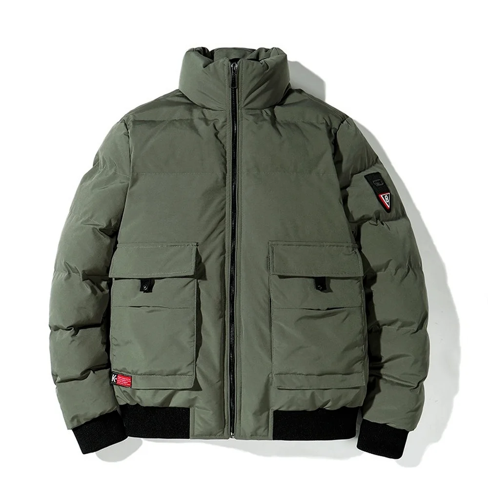 Autumn Winter Bomber Jacket Men Thick Military Jacket Cotton Padded Puffer Jacket Harajuku Casual Coats Men Fashion Clothing