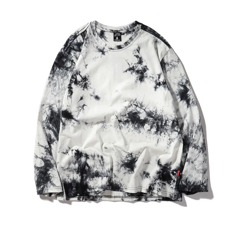 

2022 Harajuku Tie Dye T Shirts Retro Women Fashion Long Sleeve Girls Tshirt Oversized Hip Hop Japanese Teens Tee Streetwear