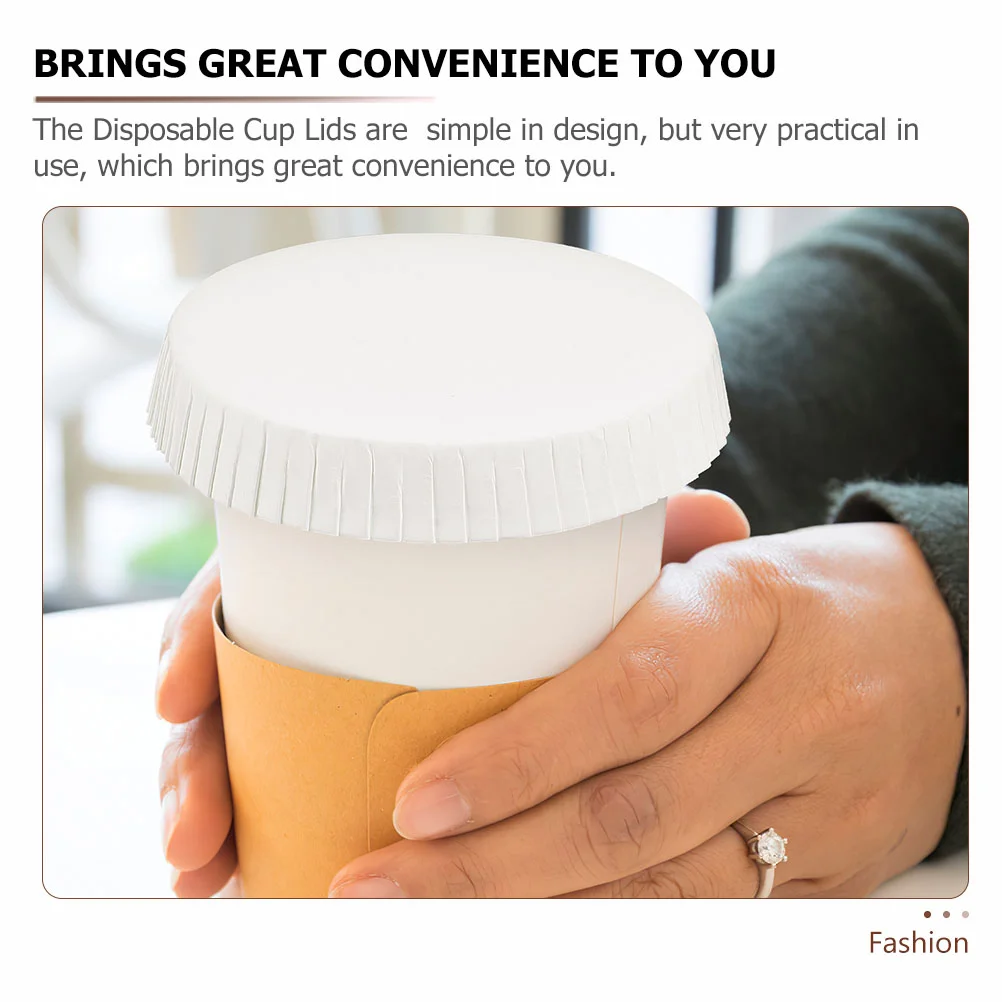 

50 Pcs Disposable Paper Cup Lid Coffee Mugs Drink Cover Concentrate Drinking Covers Lids Travel Caps