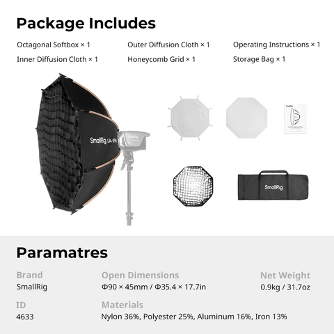 SmallRig LA-090 Восьмиугольный софтбокс 35 дюймов