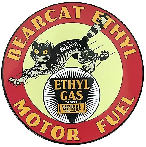 

Brotherhood Vintage Gas Sign Reproduction Vintage Metal Signs Round Metal Tin Sign for Garage and Home 8 Inch Diameter